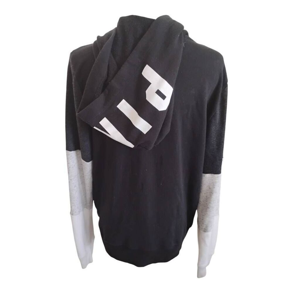 Pink Victoria's Secret Black White Zip Closure Hoodie Size Large - Picture 5 of 7